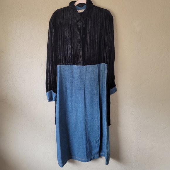 726 West Black and Denim Dress - Picture 1 of 6
